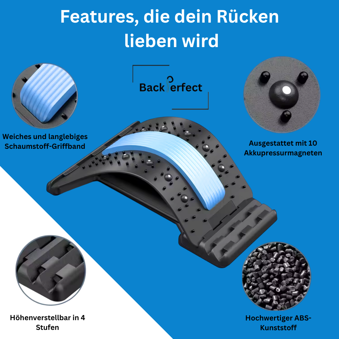 BackPerfect-Rückendehner für effektive Rückenentspannung und Schmerzlinderung zu Hause
